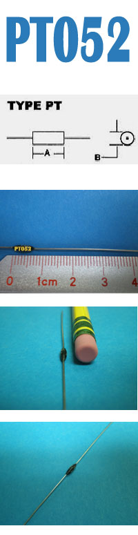 PT052 .02W Custom (+) TCR Temperature Sensitive Wire Wound Axial Compensator