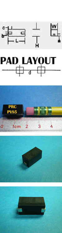 PVS5 5W Wire Wound Current Sensing Shunt 2-Tab Surface Mounted Design (SMD)